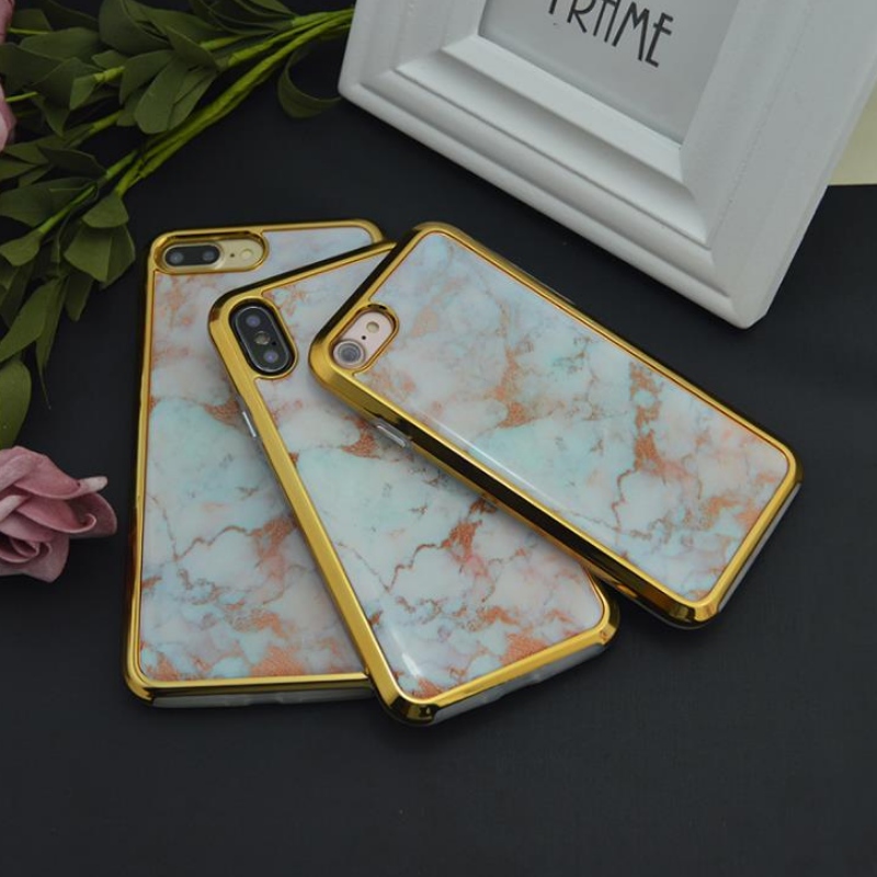 PC electroplated two-in-one iphone for the Plus Marble, drop-gel case iphone EX factory customization